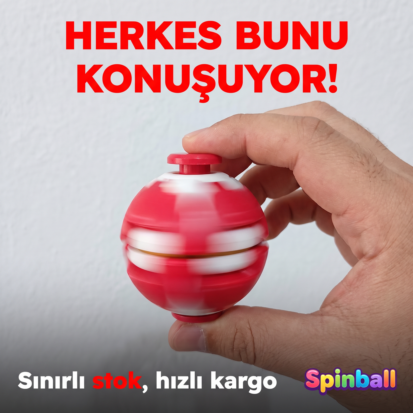 Spinball Stres Topu – Bas, Dönsün, Rahatla | Sarı - Lacivert