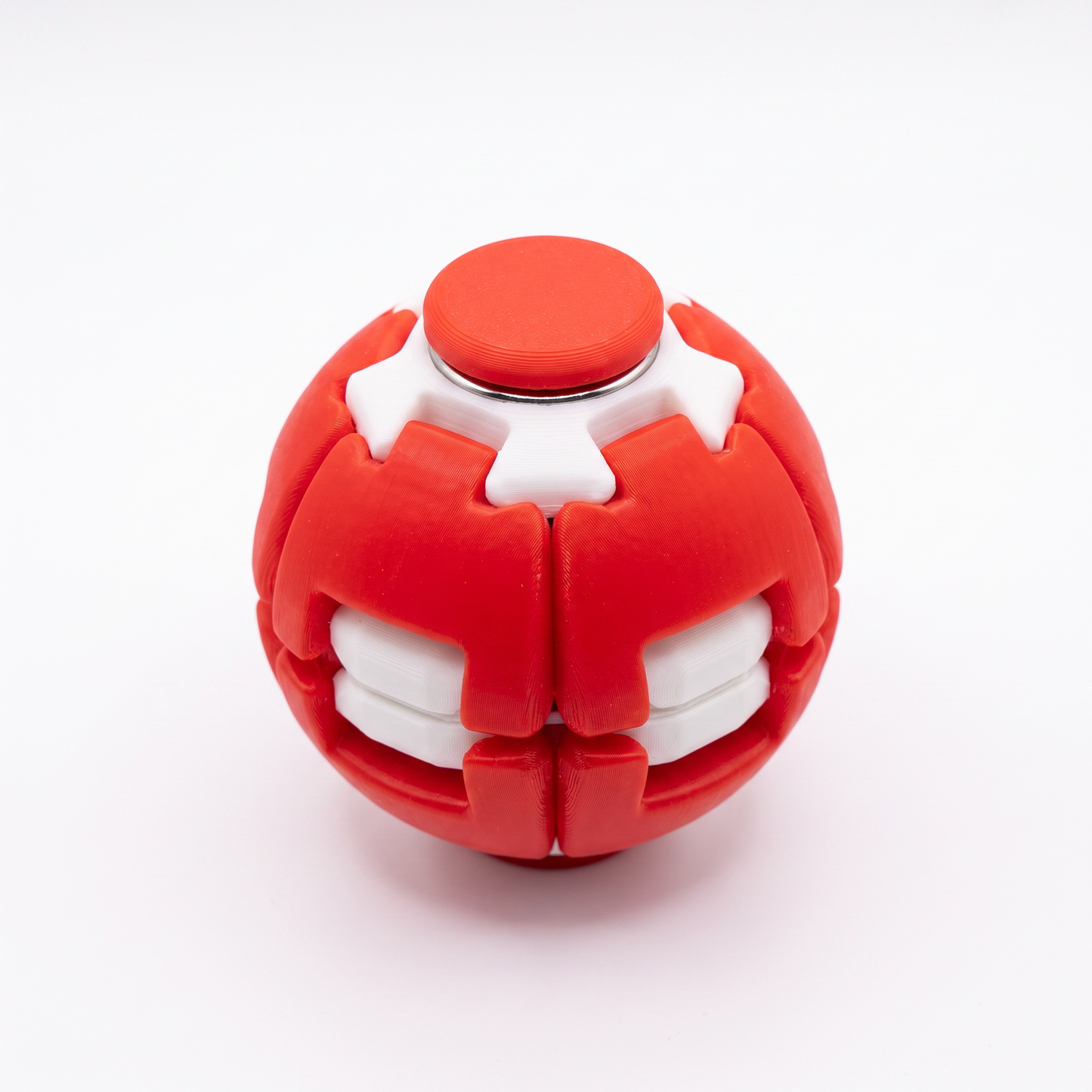 Spinball Stres Topu – Bas, Dönsün, Rahatla | Kırmızı - Beyaz