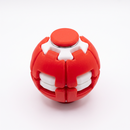 Spinball Stres Topu – Bas, Dönsün, Rahatla | Kırmızı - Beyaz
